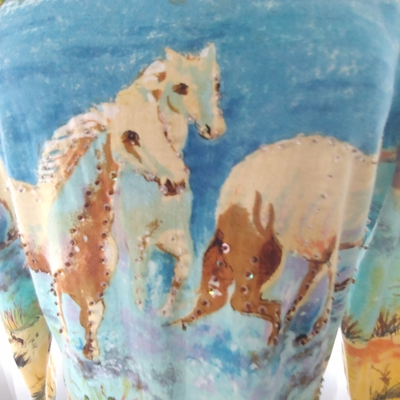 Vintage beautiful beaded horse blouse - Picture 1 of 7